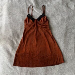 Victoria's Secret Brown Slip with Black Lace